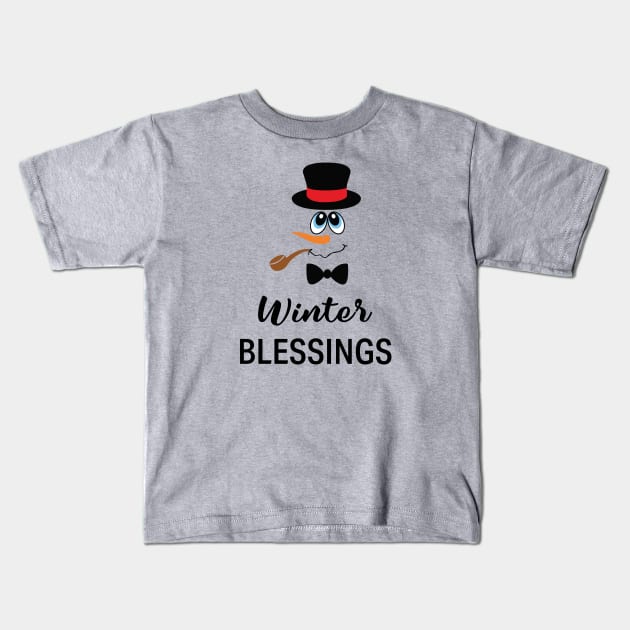 Winter Blessings Kids T-Shirt by teegear